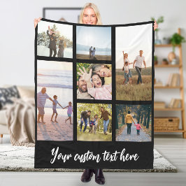 Aangepaste 7 fotocollage fleece deken