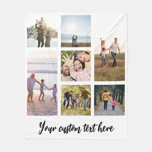 Aangepaste 7 fotocollage fleece deken (Voorkant)