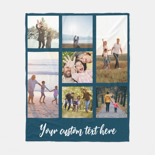 Aangepaste 7 fotocollage fleece deken (Voorkant)