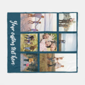 Aangepaste 7 fotocollage fleece deken (Voorkant (Horizontaal))