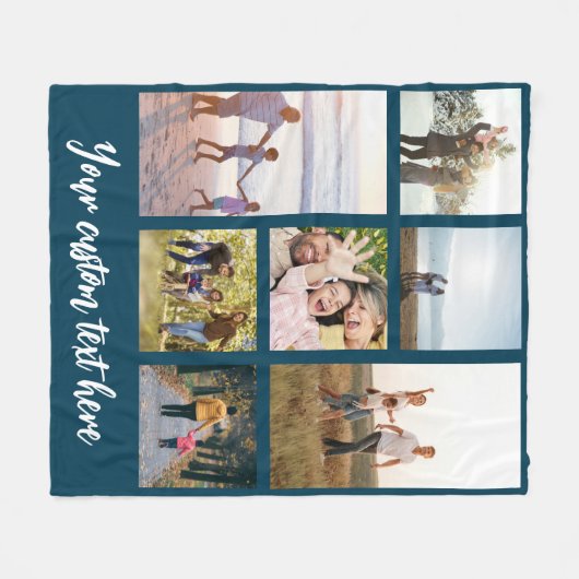 Aangepaste 7 fotocollage fleece deken (Voorkant (Horizontaal))