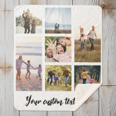 Aangepaste 7 fotocollage sherpa deken