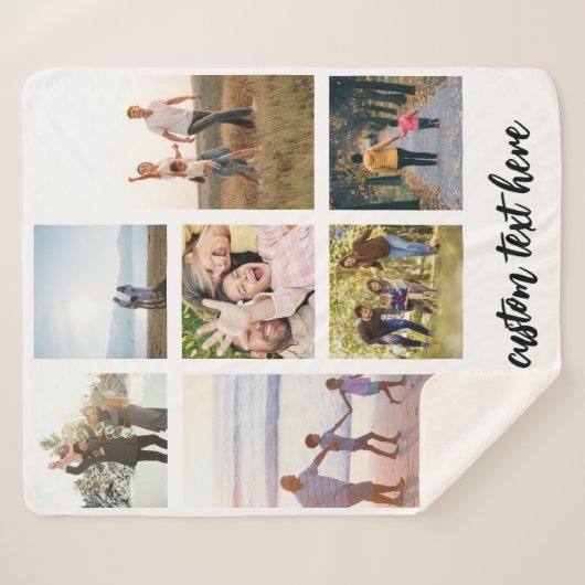 Aangepaste 7 fotocollage sherpa deken (Voorkant (horizontaal))