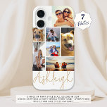 Aangepaste 7 fotokleuren iPhone 16 hoesje<br><div class="desc">Creëer uw eigen persoonlijke aangepaste kleur mobiele telefoon geval met behulp van deze eenvoudig te uploaden foto collage sjabloon met 7 afbeeldingen in verschillende maten en vormen en jouw naam in uw keuze van lettertype stijl en kleur en achtergrond kleur (weergegeven in een bewerkbare handgeschreven handgeschreven stijl lettertype in goud...</div>