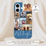 Aangepaste 7 fotokleuren iPhone 16 hoesje<br><div class="desc">Creëer uw eigen gepersonaliseerde, aangepaste kleur foto mobiele telefoon geval met behulp van deze eenvoudig te uploaden foto template ontwerp met 7 afbeeldingen in verschillende maten en vormen naam in uw keuze van lettertype stijl en alle kleuren (getoond met een moderne, chique handgeschreven handtekening stijl lettertype in wit op een...</div>