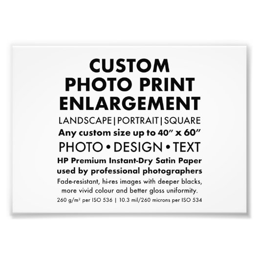 Aangepaste 7 "x5" Landschapsfoto Uitbreiding Print Foto Afdruk (Voorkant)