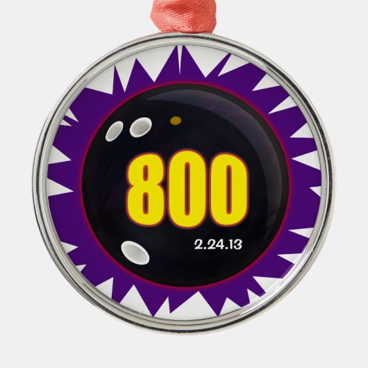 Aangepaste 800-reeks in Bowling, Metalen Ornament (Voorkant)