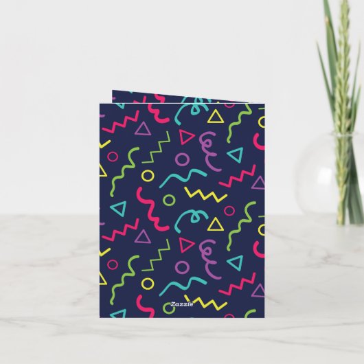 Aangepaste 80-90-retro Neon Birthday Party (Achterkant)