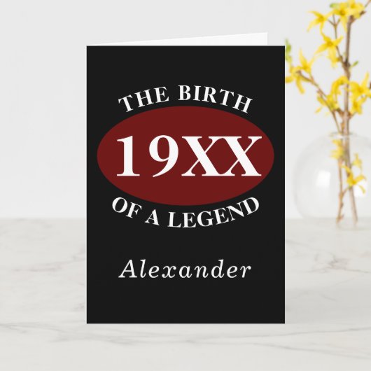 Aangepaste 80e geboorte van een legende retro kaart (Gele Bloem)