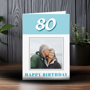 Aangepaste 80e verjaardag Aangepaste foto aangepas Kaart