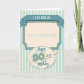 Aangepaste 80e verjaardag Kaart - Naam en foto toe (Voorkant)