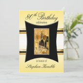 Aangepaste 80e verjaardag Uitnodigingen van de Par (Staand voorkant)