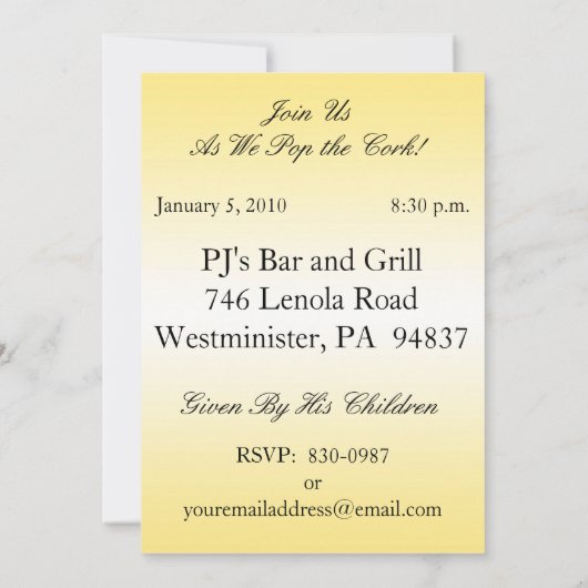 Aangepaste 80e verjaardag Uitnodigingen van de Par (Achterkant)