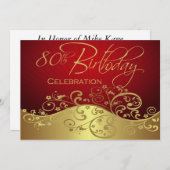 Aangepaste 80e verjaardag Uitnodigingen van de Par (Voorkant / Achterkant)