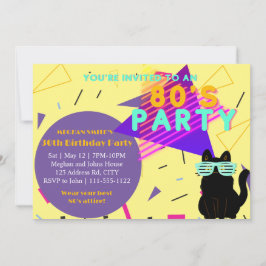 Aangepaste 80's Retro Zwarte Coole Kat Throwback F Kaart