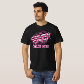 Aangepaste 80s Synthwave Chrome Cousin Crew Matchi T-shirt (Voorkant volledig)