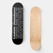Aangepaste 8,25" Skateboard Deck met zwarte achter (Voorkant)