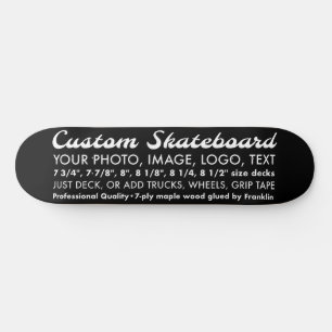 Aangepaste 8,25" Skateboard Deck met zwarte achter