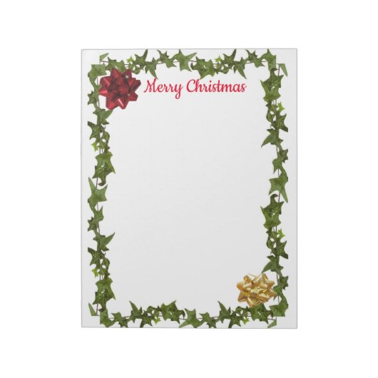 Aangepaste 8,5 x 11 kerstnotitieblok notitieblok (Linkerzijde)