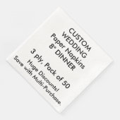Aangepaste 8" DINER Trouwpapier servetten (Hoek)