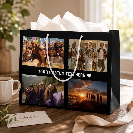 Aangepaste 8-foto cadeauverpakking groot cadeauzakje