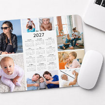 Aangepaste 8 foto collage 2027 kalender muismat