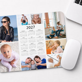 Aangepaste 8 foto collage 2027 kalender muismat