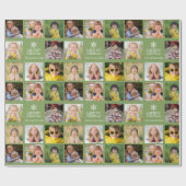 Aangepaste 8 Foto Collage Avocado Groene Kerstmis Cadeaupapier (Vlak)