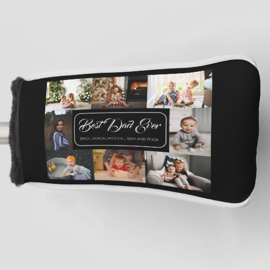 Aangepaste 8 foto collage beste vader ooit golfheadcover (Voorkant)