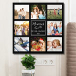 Aangepaste 8 Foto Collage Foam Peel & Stick Schuimkern Fototegel<br><div class="desc">Een aangepaste fotocollage van getextureerd schuim met een schil- en plakfotobord. Het beschikt over 8 foto's van familie, huisdieren, herinneringen, evenementen, uw fotografie, enz. en verder gepersonaliseerd met een eenvoudig bericht, familienaam en jaar tegen een zwarte achtergrond. De kleuren van de achtergrond en de tekst kunnen worden gewijzigd door ze...</div>