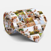 Aangepaste 8 foto collage gepersonaliseerde Vaderd Stropdas (Opgerold)