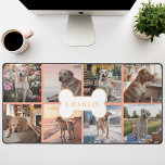 Aangepaste 8 Foto Collage Hond Bone Pet Perzik Bureaumat<br><div class="desc">Laat je harige beste vriend zien met deze perzik hond foto bureau mat! Met een strakke perzikkleurige achtergrond, een collage van acht schattige foto's en een schattig hondenbot met de naam van je hond, is deze bureaumat de perfecte manier om je werkruimte op te fleuren en je geliefde metgezel dichtbij...</div>