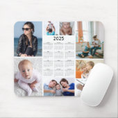 Aangepaste 8 Fotocollage 2025 Kalender Mousepad Muismat (Met muis)