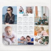 Aangepaste 8 Fotocollage 2025 Kalender Mousepad Muismat (Voorkant)