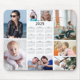 Aangepaste 8 Fotocollage 2025 Kalender Mousepad Muismat