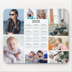 Aangepaste 8 Fotocollage 2025 Kalender Mousepad Muismat