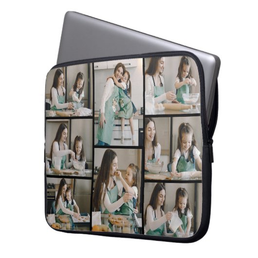 Aangepaste 8 Fotocollage Elektronica Bag Laptop Sleeve (Voorkant Links)
