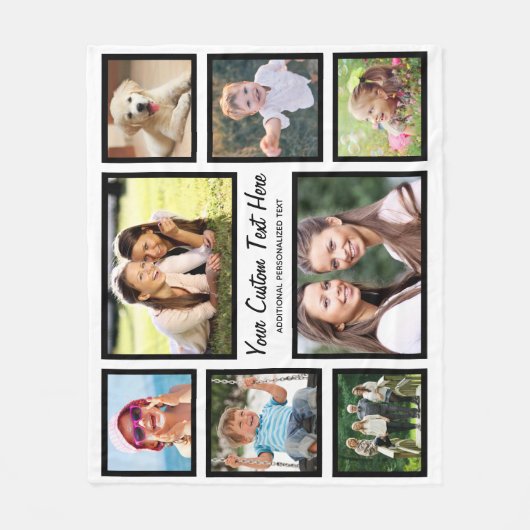 Aangepaste 8 fotocollage fleece deken (Voorkant)