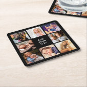 Aangepaste 8 fotocollage kartonnen onderzetters (Schuin)