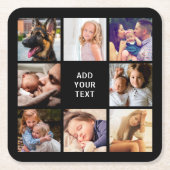 Aangepaste 8 fotocollage kartonnen onderzetters (Voorkant)