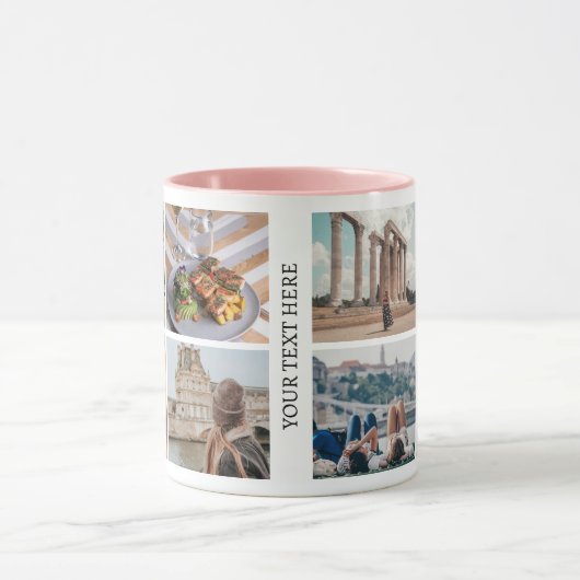 Aangepaste 8 Fotocollage Keepsake Mok (Midden)