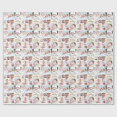 Aangepaste 8 foto's - Aangepaste groet en kleur Cadeaupapier (Vlak)