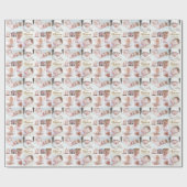 Aangepaste 8 foto's - Aangepaste groet en kleur Cadeaupapier (Vlak)