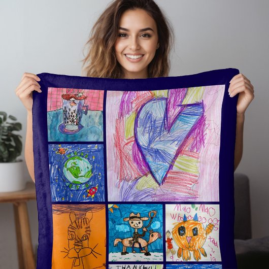 Aangepaste 8 foto's Kinderkunst- herinnering Fleece Deken