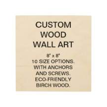 Aangepaste, 8-inch x 8-inch Wood Wall Art leeg