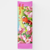 Aangepaste 8 'x 2.5' Ladybug Verjaardag vinyl Bann Spandoek (Verticaal)