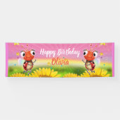 Aangepaste 8 'x 2.5' Ladybug Verjaardag vinyl Bann Spandoek (Horizontaal)