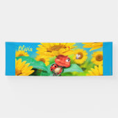 Aangepaste 8 'x 2.5' slaperige Ladybug vinyl Banne Spandoek (Horizontaal)
