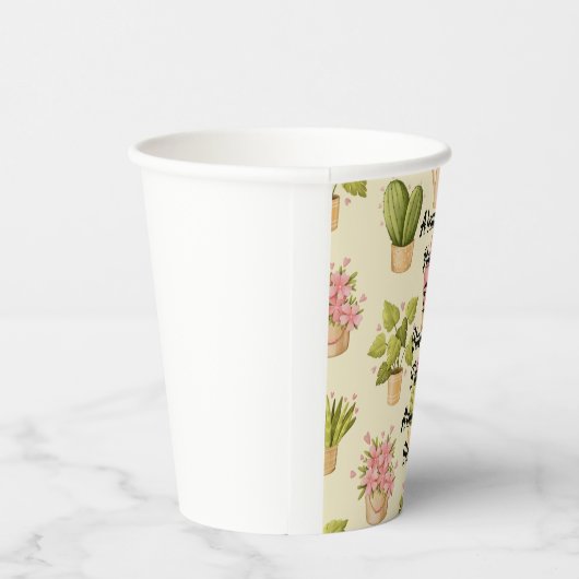 Aangepaste 8oz Paper Cup met Garden Quote Papieren Bekers (Rechts)