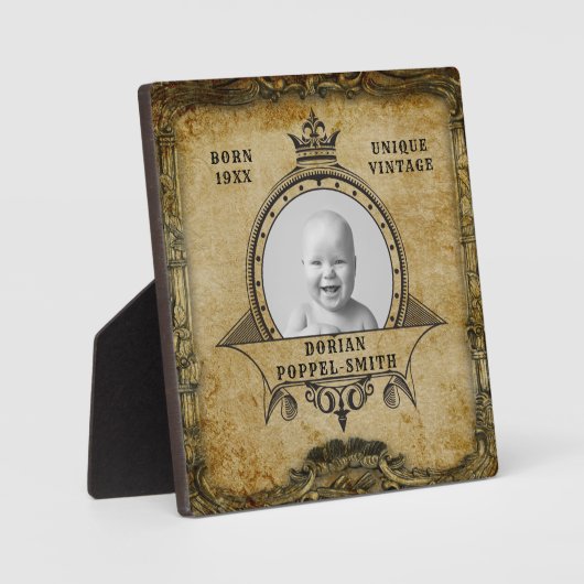 Aangepaste 90e foto-sjabloon voor geboorte fotoplaat (Voorkant)